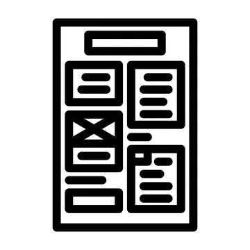 Document layout technical writer line icon vector illustration Stock Illustration