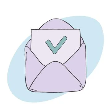 Document letter with check mark Illustrazione stock