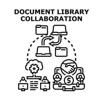 Document library collaboration and online content processing Stock Illustration