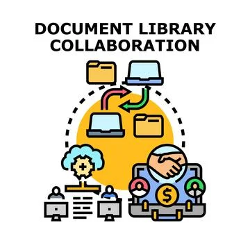 Document library collaboration and online content processing Stock Illustration