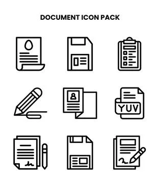 Document Line Design Icons Pack Illustrazione stock