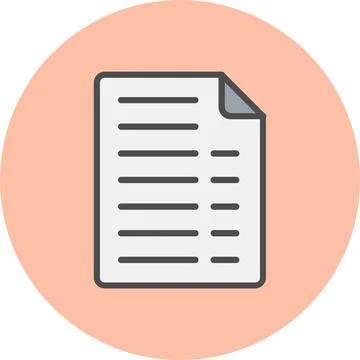 Document Line Filled Circle Icon Stock Illustration