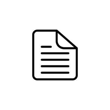 Document Line Icon In Flat Style Vector For Apps, UI, Websites. Black Icon Stock Illustration