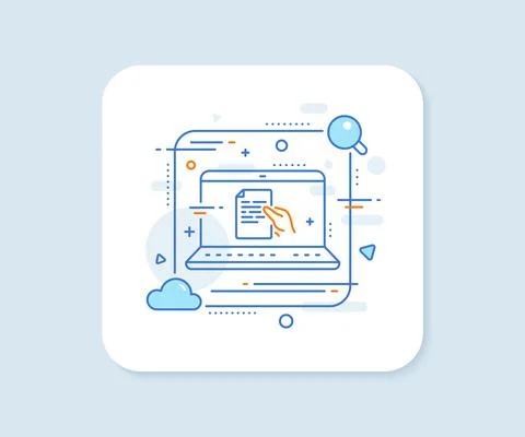 Document line icon. Hold doc file page sign. Vector イラスト素材