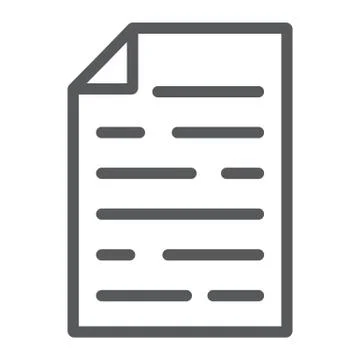 Document line icon, office and work, file sign Illustrazione stock