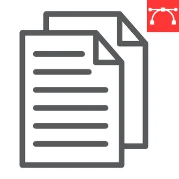 Document line icon, ui and button, file sign vector graphics, editable stroke Stock Illustration