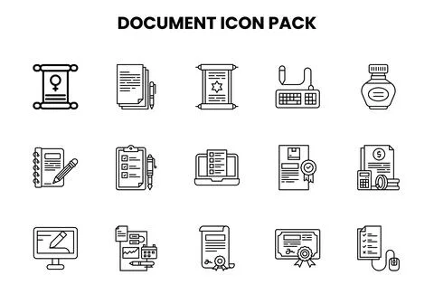 Document Line Set Icons Pack イラスト素材