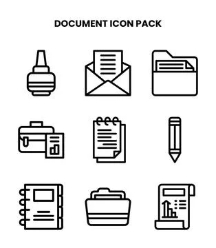 Document Line Vector Icons Pack イラスト素材