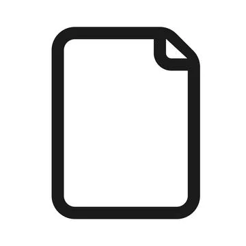 Document. linear icon. Paper with a curved angle. Line with editable stroke Stock Illustration