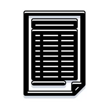 Document with lines representing organized text data Stock Illustration