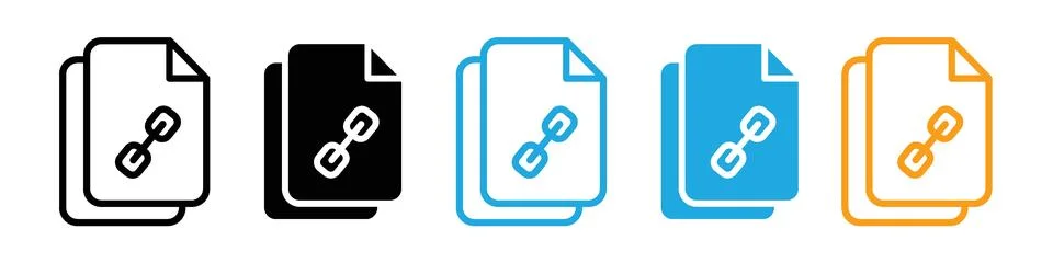 Document link icon logo set vector 库存插图