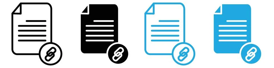 Document link icon mark in filled style Illustrazione stock