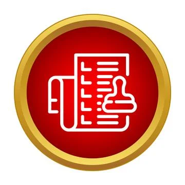 Document list with approval stamp icon design Stock Illustration