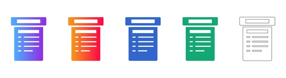 Document List Interface Vector Icons Stockillustratie