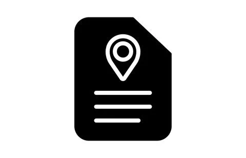 Document with location pin icon representing geographical information 스톡 일러스트