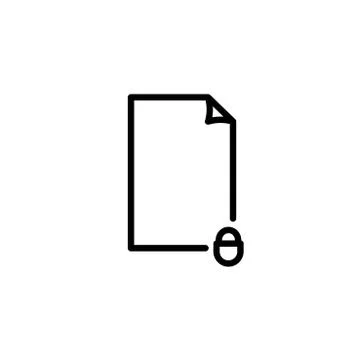 Document lock flat icon. File format icon. Extension. Document file security  스톡 일러스트