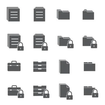 Document lock icons Stock Illustration