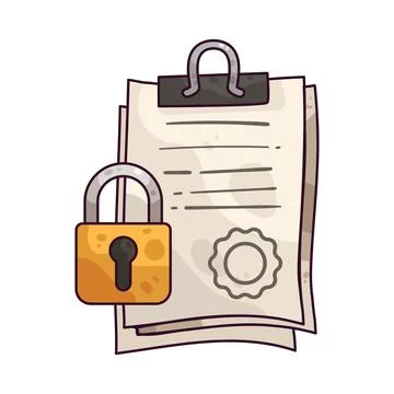 Document lock illustration Illustrazione stock