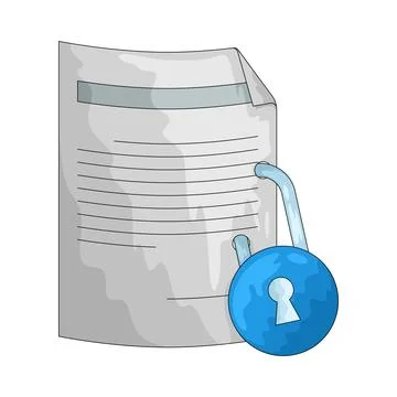 Document lock illustration Stock Illustration