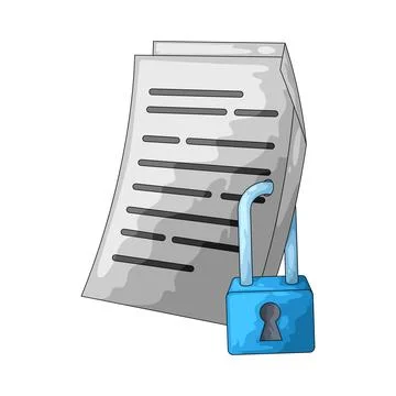Document with lock illustration Stock Illustration