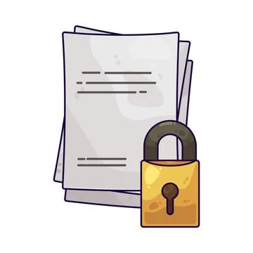 Document with lock illustration Stockillustratie