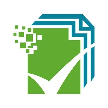 Document logo template, paper design vector, data file, data check. Pro Vector Stock Illustration