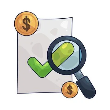 Document magnifier illustration Stock Illustration