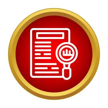 Document with a magnifying glass examining data Stock Illustration
