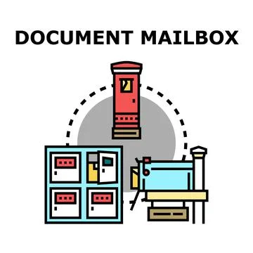 Document mailbox concept for postal delivery and communication Stock Illustration