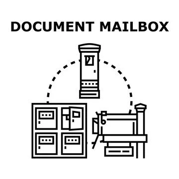 Document mailbox concept for postal delivery and communication Stock Illustration