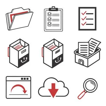 Document management and cloud icons Illustrazione stock