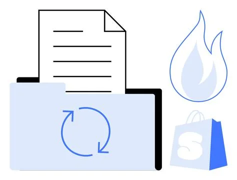 Document Management and Environmentally Friendly Practices Stock Illustration