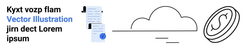 Document Management with Cloud Storage and Secure Seals Stock Illustration