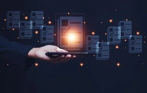 Document management concept, Document Management Data System Business Inter.. Stock Photos