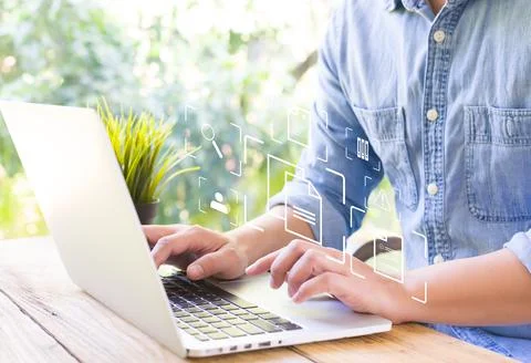 Document management concept, online documentation database. Stock-Fotos