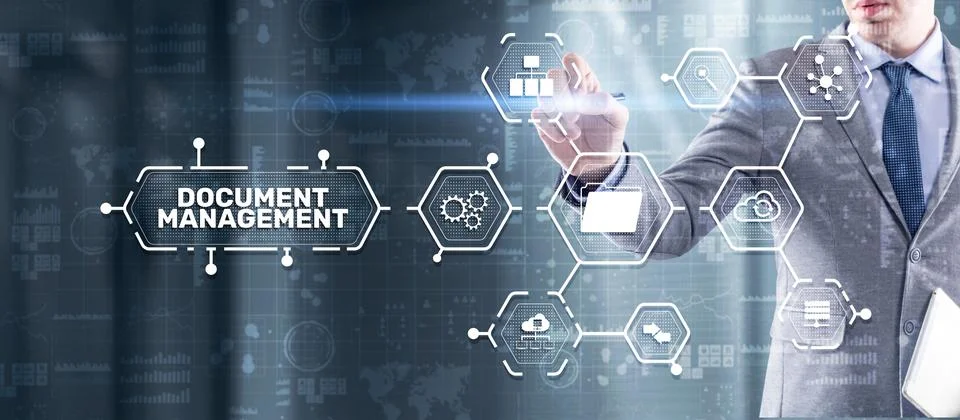 Document Management Data System Business Technology Concept. DMS on virtual 写真素材