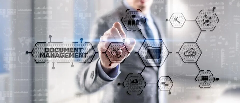 Document Management Data System Business Technology Concept. DMS on virtual 写真素材