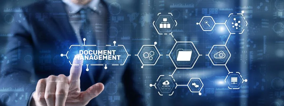Document Management Data System Business Technology Concept. DMS on virtual Stock Photos