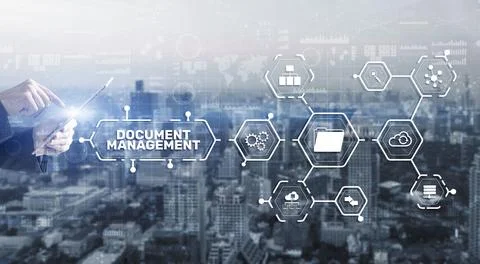 Document Management Data System Business Technology Concept. DMS on virtual 写真素材