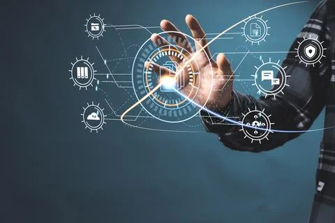 Document Management Data System Business Internet Technology Concept. Stock Photos
