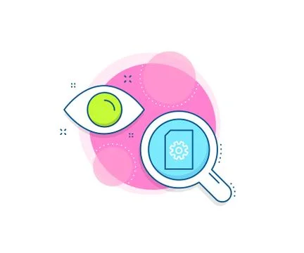 Document Management icon. File with Cogwheel. Vector Stockillustratie