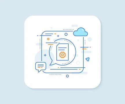 Document Management icon. File with Cogwheel. Vector イラスト素材