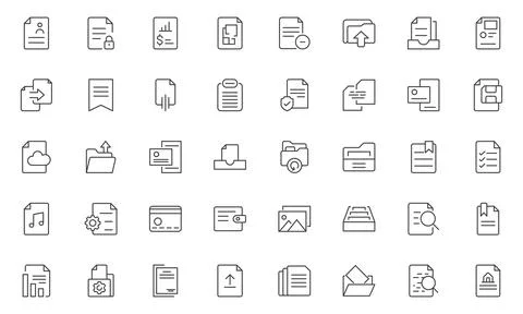 Document Management Icon Set. Streamlined icons for organizing, storing, an.. イラスト素材