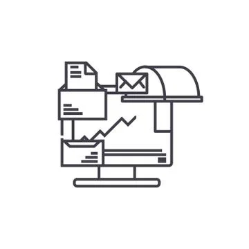 Document management linear icon concept. Document management line vector sign 库存插图