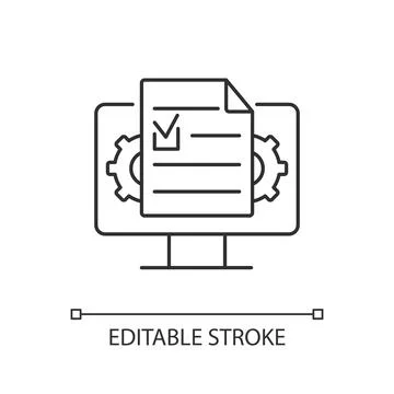 Document management linear icon Illustrazione stock