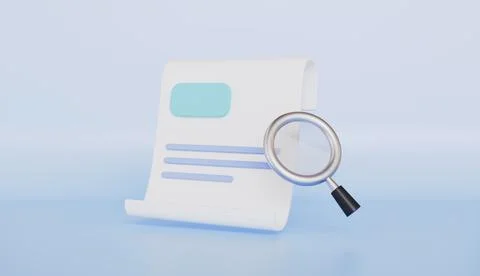Document management with Magnifying icon, Search compound docs Stock Illustration
