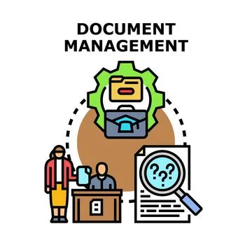 Document management process for business administration workflow Stock Illustration