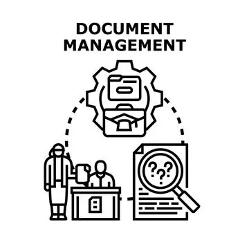 Document management process for business administration workflow Stock Illustration
