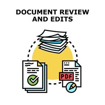 Document management process editing and checking files Stock Illustration