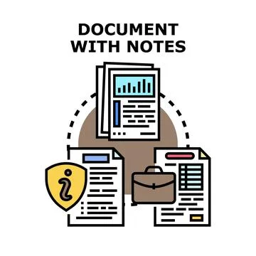 Document management process with information and notes Stock Illustration